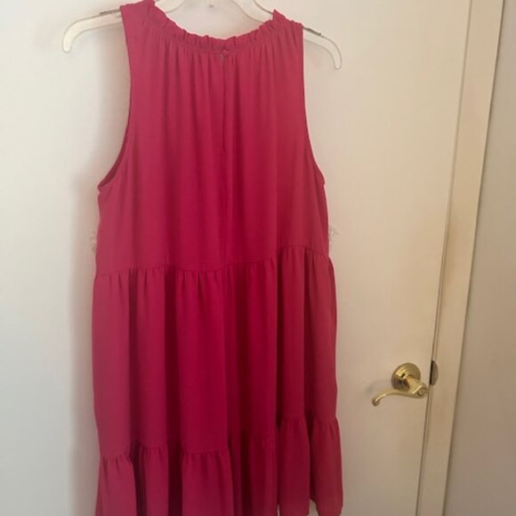 LOFT Tiered Swing Pocket Dress L - Picture 7 of 9